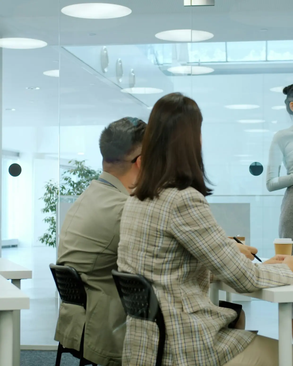 Sales team meeting in an office