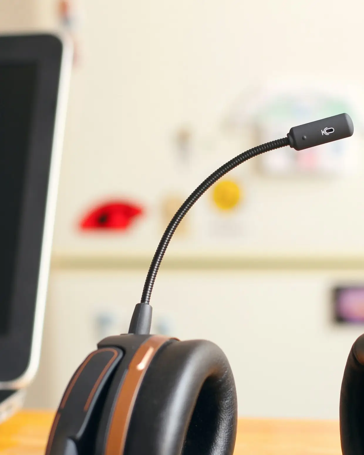 Support team wearing headsets working in an office