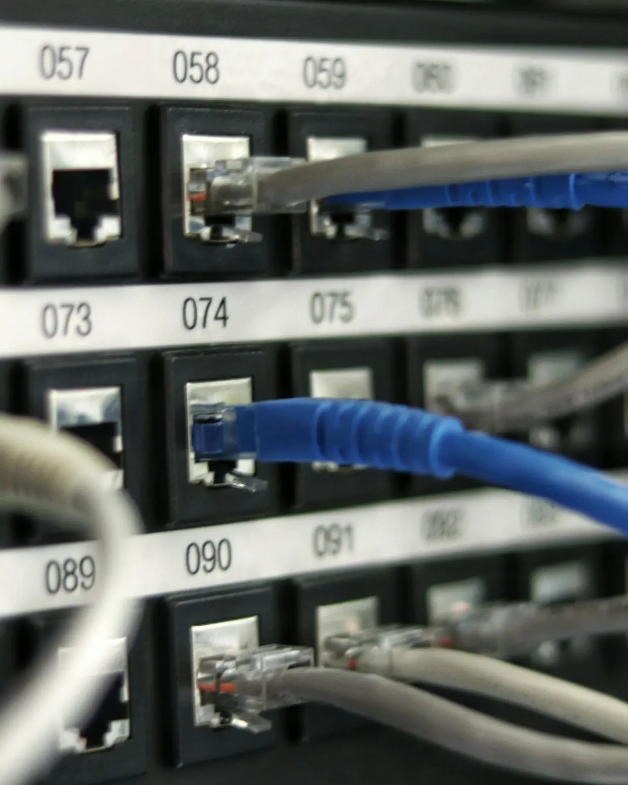 Data centre engineer working with cabling