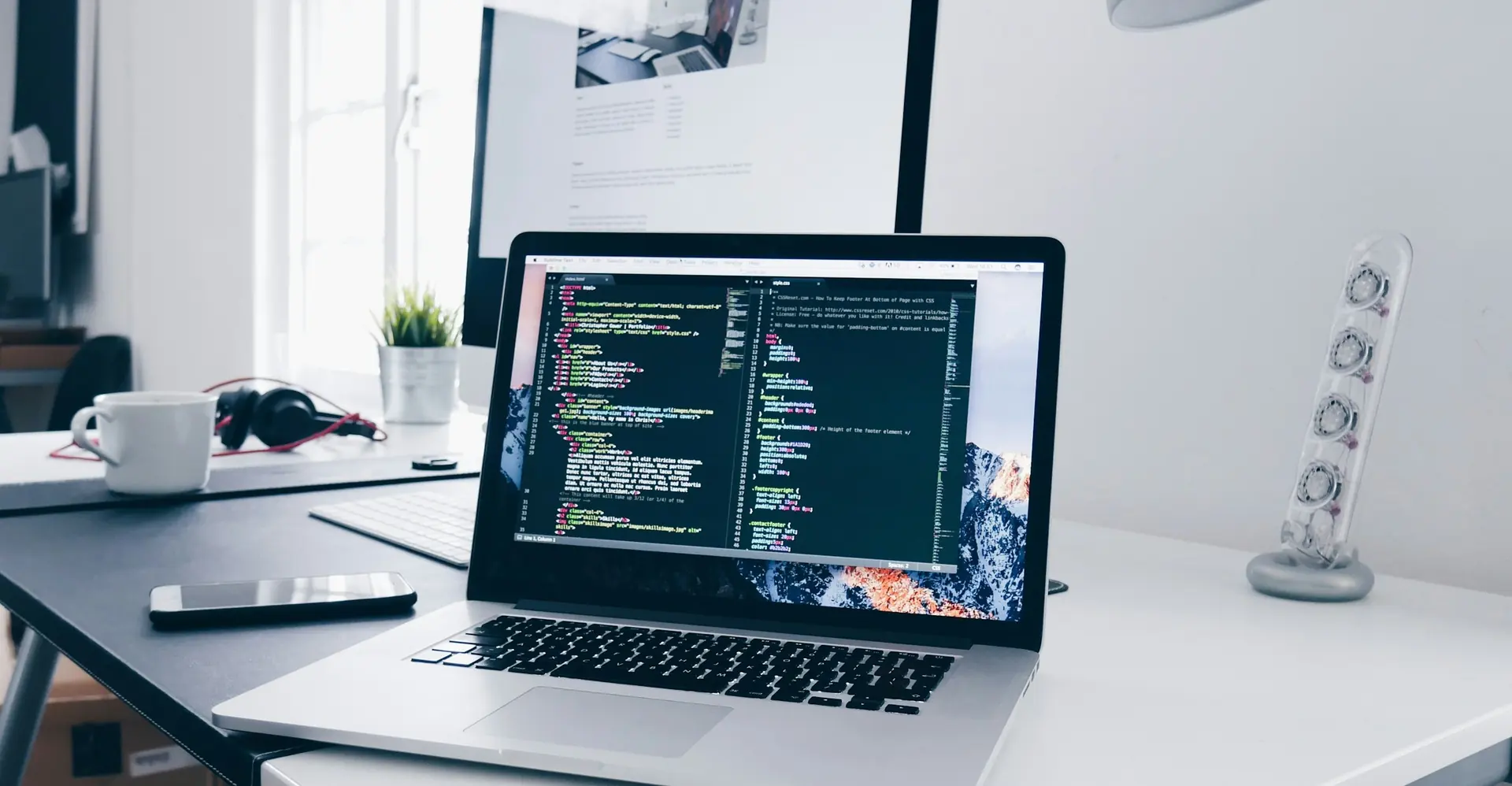 Web development code open in an editor
